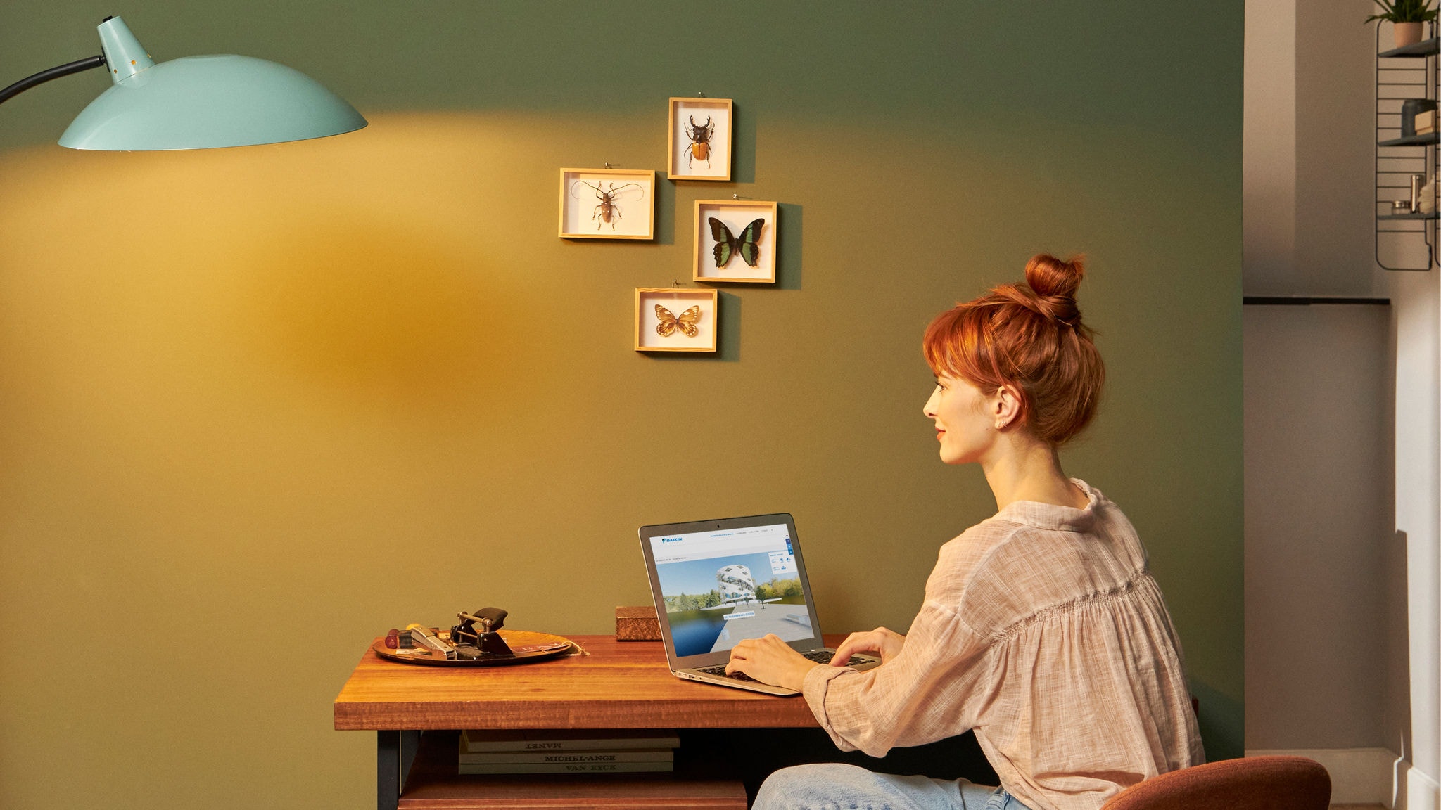 A woman working in her office