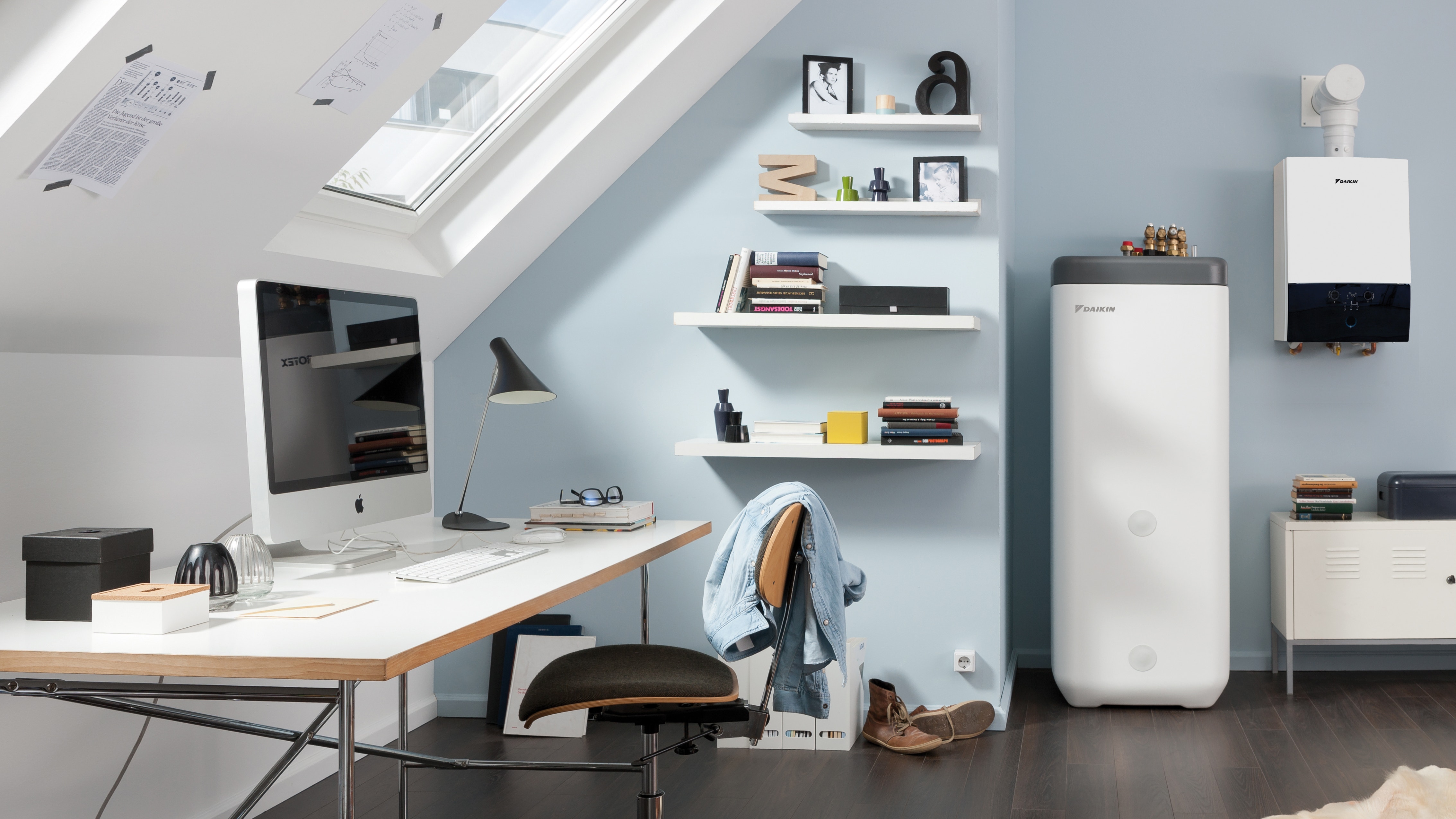 Daikin hot water tank integrated into dorm room